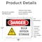 Signmission Bulk Oxygen Storage Danger Sign, Vinyl Decal, 18in W x 12in L, 2PK OS-2PACK-DS-D-1218-L-1856 - alternate 3
